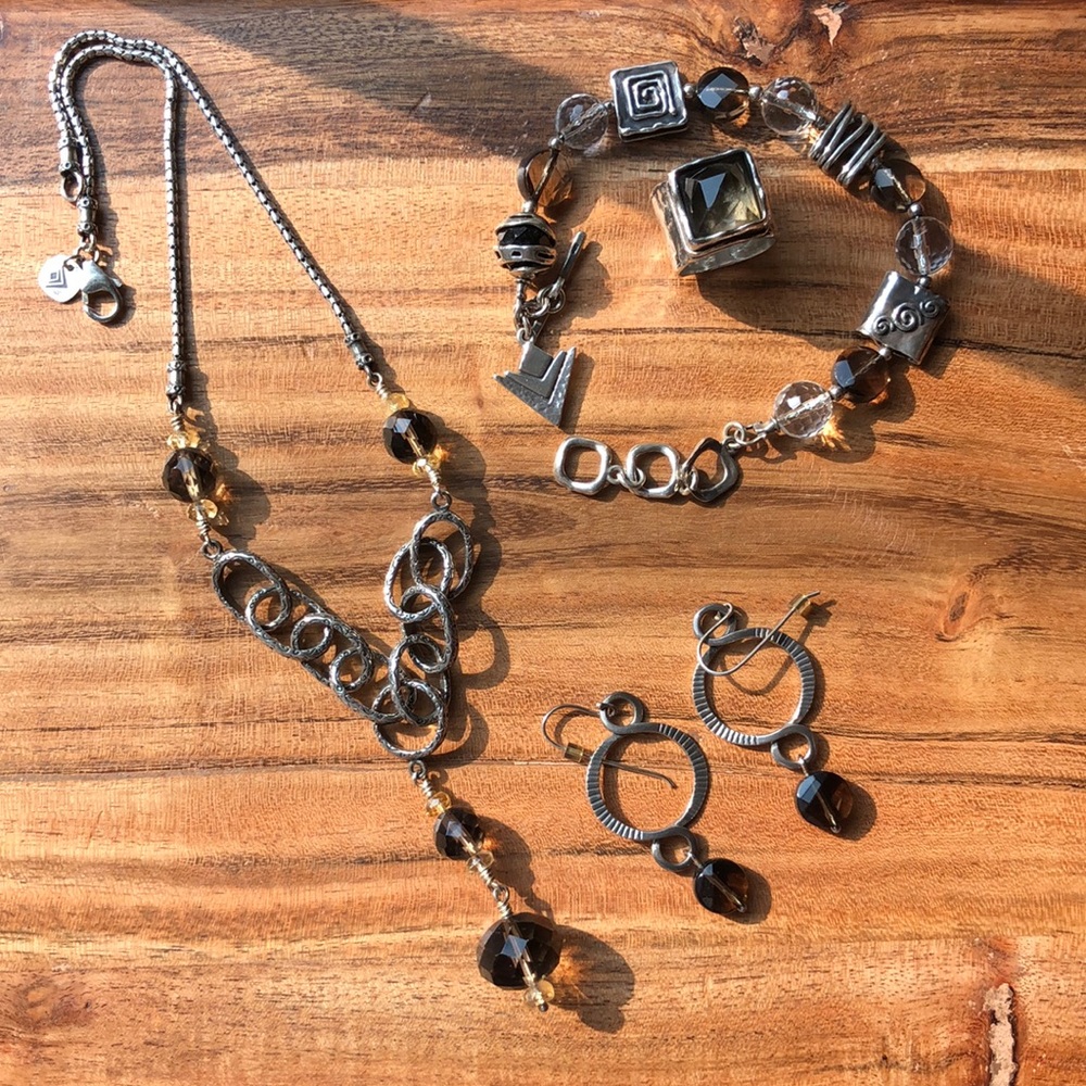 Silpada Smoky Quartz Matching Set